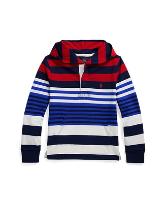 Polo Ralph Lauren Big Boys Striped Cotton Hooded Rugby Shirt