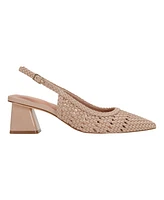 Marc Fisher Women's Lulia Woven Block Heel Slingback Pumps