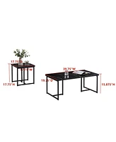 Kings Brand Furniture Salem 3-Piece Living Room Table Set - Coffee Table Set of 3 - Side Table Set for Living & Dining Room