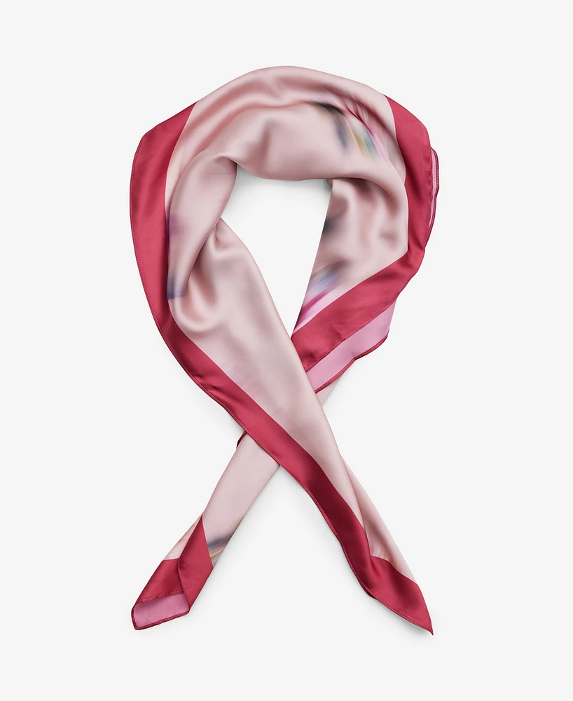 Steve Madden Blurred Roses Pattern Satin Square Scarf