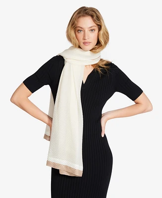 Steve Madden Color Block Pleated Oblong Scarf