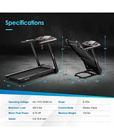Gymax 4.75HP Treadmill Folding Electric Running Machine w/ Voice & App Control