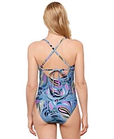 Salt Cove Juniors Printed V Wire Tankini Top Hipster Bottoms Exclusively At Macys