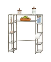 Slickblue Over the Toilet Freestanding Bathroom Shelving Unit Shelf in Silver Metal Finish