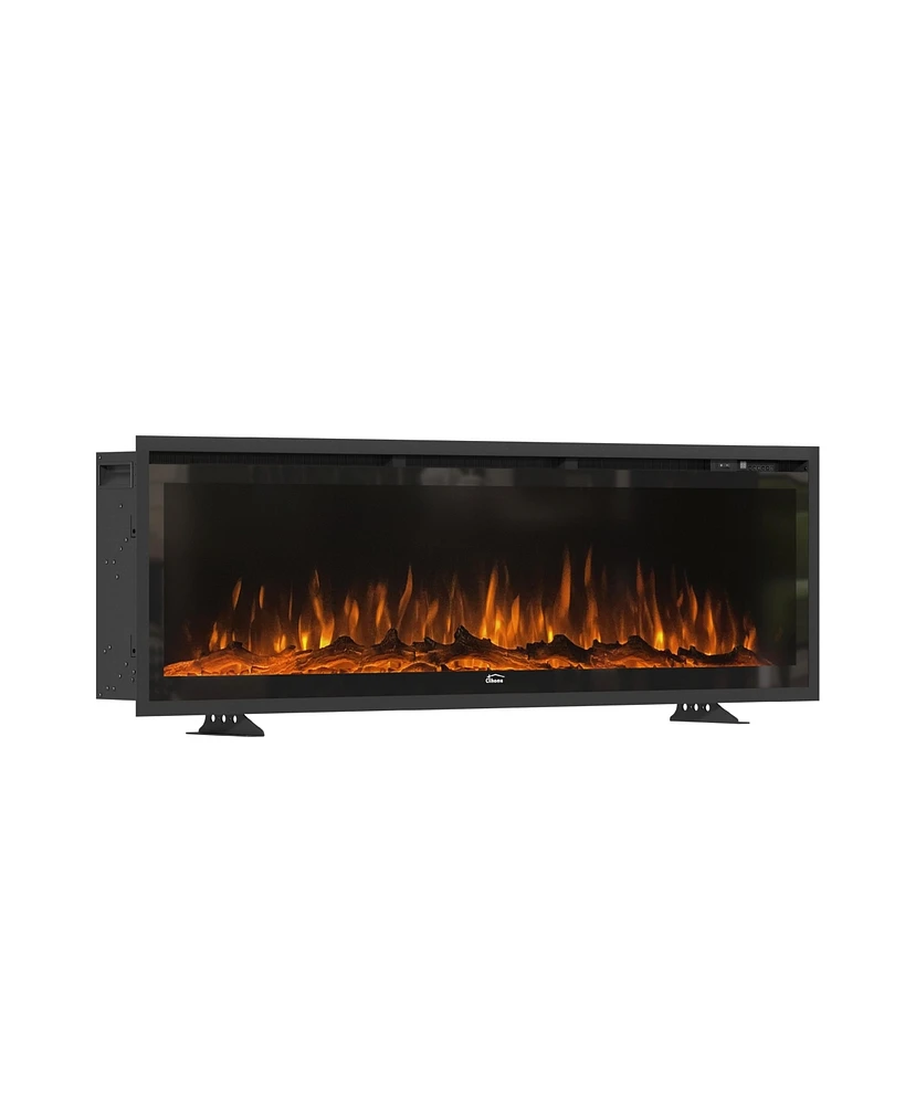 Recessed Wall-mounted Freestanding Multifunctional Electric Fireplace