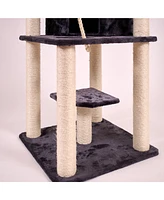 Armarkat 82 Inches Multi-Level Big Cat Tree. Tall Multi-Cats Tower with 2 Big Cat Condos A8202