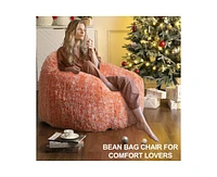gaomon Bean Bag Chair, Faux Fur Bean Bag Chairs for Adults, Kids Bean Bag Couch with Armrest, Soft Foam Filled Fluffy Couch Lazy Sofa Chair for Readin