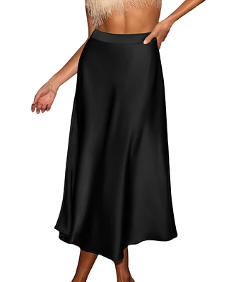 Cupshe Women's Satin Midi Skirt