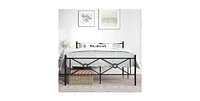 Slickblue Modern Metal Platform Bed Frame with Headboard and Footboard