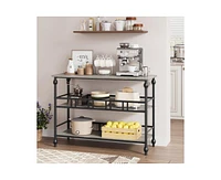 gaomon Console Table, 3-Tier Sofa Tables Narrow Entryway Table with Storage