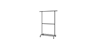 Slickblue Modern Industrial Garment Rack with Bottom Rod for Clothing Storage and Organization