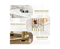 gaomon Console Table Gold Sofa Tables Narrow Entryway Table with Storage and Shelves