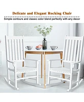 Gymax Wooden Rocking Chair Porch Rocker High Back Garden Seat