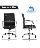 Gouun High Back Ribbed Office Chair with Armrests