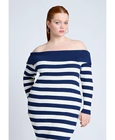 Eloquii Plus Stripe Overlay Dress