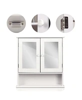 Slickblue 2-Door Mirrored Medicine Cabinet with Open Shelf