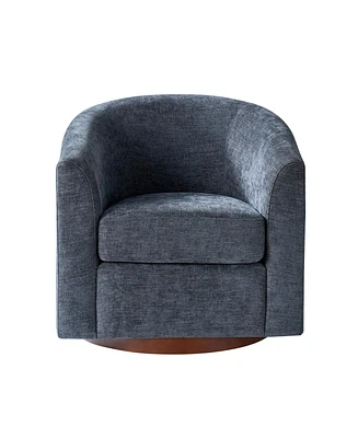 Hulala Home Victor Modern Swivel Barrel Chair with Solid Wood Base