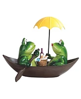 Fc Design "2-pc Gift Set" 9"W Lovely Frog Couple Dating on Boat Figurine Statue Ornament Home Room Office Decor and Perfect Gift Ideas for Housewarmin