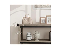 gaomon Farmhouse Entryway Table,47 Inch Narrow Long Console Table with Storage, 3 Tier Wood Console Table for Living Room