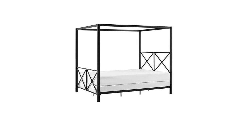 Slickblue Modern Metal Four-Poster Canopy Bed Frame