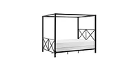 Slickblue Modern Metal Four-Poster Canopy Bed Frame