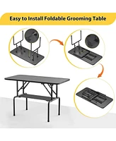 Lovmor Dog Grooming Table,Foldable Pet Grooming Tables at Home with Adjustable Arm,Nooses