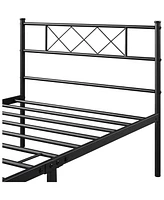 Slickblue Traditional Powder Coated Slatted Platform Bed