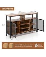 Gouun 55-Inch Buffet Sideboard with 8-Bottle Wine Racks and Glass Holders