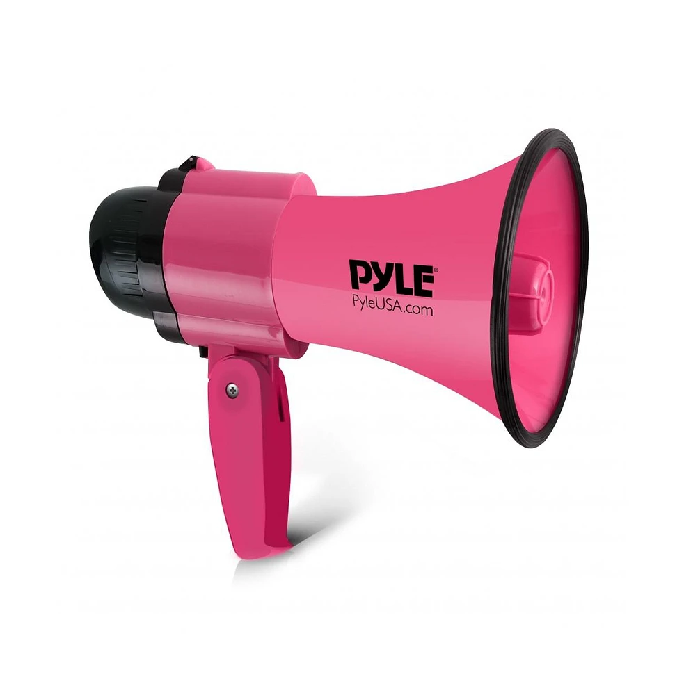 Pyle 30-Watt Portable Megaphone with Siren, Adjustable Volume, Lightweight, Battery Operated