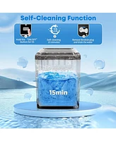 Jinjunye Ice Maker Countertop 34lbs/Day, 9 Ice Cubes in 6 Mins, Self-Cleaning Portable Ice Makers 2 Size Bullet Cube