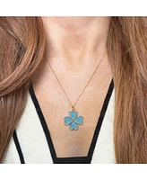 The Lovery Turquoise Bead Lucky Clover Charm 14K Gold