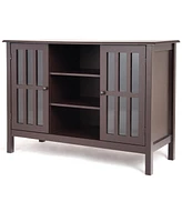 Slickblue Wood Tv Stand Storage Cabinet and Console Table for Living Room Organization