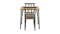 Slickblue Modern 3-Piece Dining Set with Wood Top Table and Two Chairs for Small Spaces