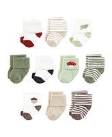 Touched by Nature Baby Boys Organic Cotton Socks, Forest Explorer, 0-6 Months