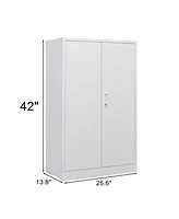 Boyel Living Metal Storage Cabinet with Locking Doors and Adjustable Shelf, Folding Filing Storage Cabinet