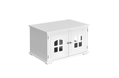 Slickblue Modern Large Ventilated Private Divider Cat Litter Box for Odor Control