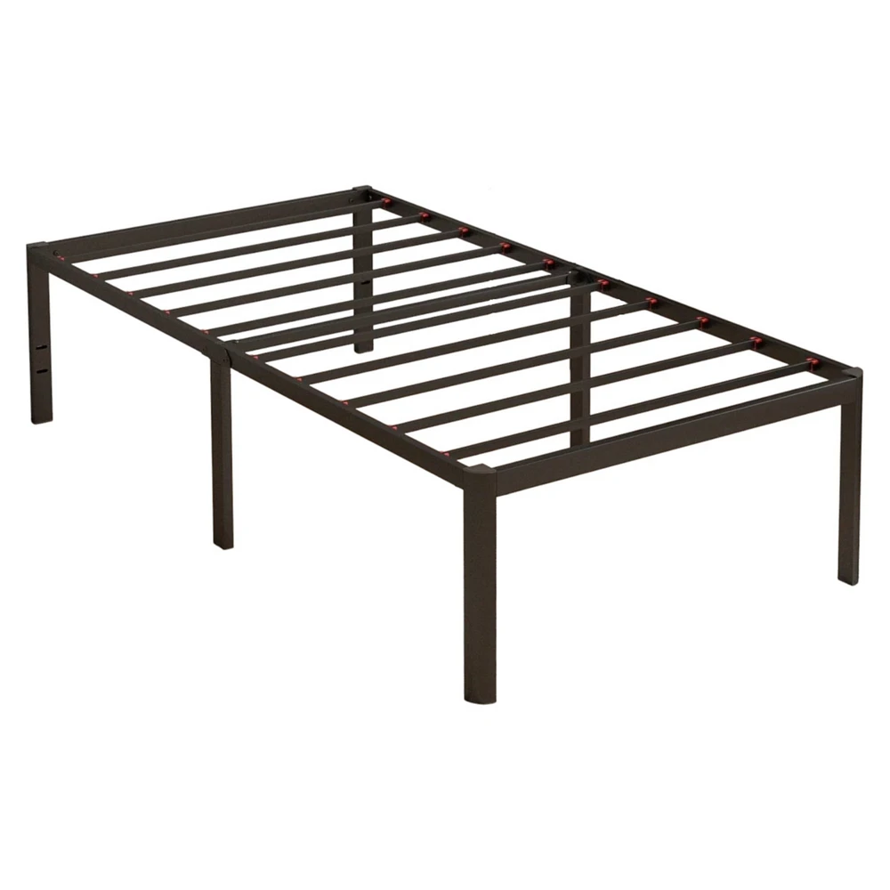 Slickblue Rounded Edge Corners Metal Bed Frame with Under-bed Storage Space