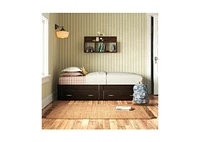 Slickblue Platform Bed with 2 Storage Drawers Stylish Cinnamon Cherry Design