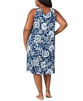 Ellen Tracy Plus Size Sleeveless Floral Midi Nightgown