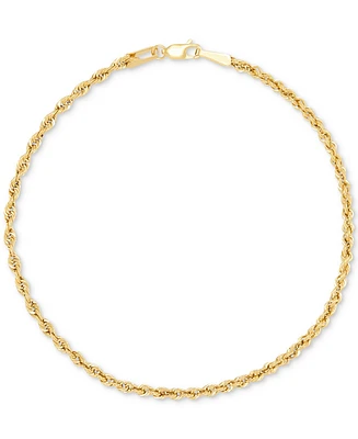 Classic Rope Link Chain Bracelet (2-1/3mm) in 10k Gold