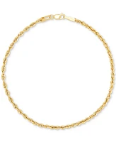 Classic Rope Link Chain Bracelet (2-1/3mm) in 10k Gold