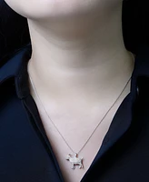 Diamond G.o.a.t. Pendant 18" Necklace (1/6 ct. t.w.) in 10k White Gold, Exclusively at Macy's