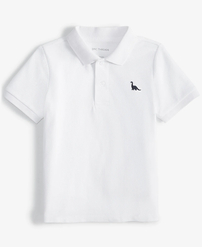 Epic Threads Toddler Boys Solid Dino Polo Shirt, Exclusively at Macy's