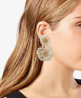 lonna & lilly Gold-Tone Crystal & Gypsum Flower Drop Earrings