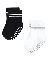 Hudson Baby Boys Cotton Rich Newborn and Terry Socks, Athletic Stripe Neutral, Months