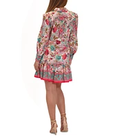 julia jordan Women's Paisley-Print Tie-Waist Shirtdress