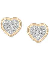 2-Pc. Set Diamond Heart Pendant Necklace & Earrings (1/3 ct. t.w.) in 14k Gold-Plated Sterling Silver, Exclusively at Macy's