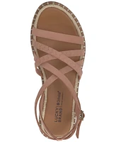 Lucky Brand Women's Kielly Strappy Whipstitch Flat Sandals