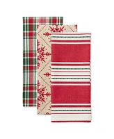 Design Imports Assorted Scandinavian Snowflakes Dishtowel, Set of 3