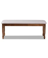 Baxton Studio Corey Modern and Contemporary Grey Fabric Upholstered and Walnut Brown Finished Wood Dining Bench